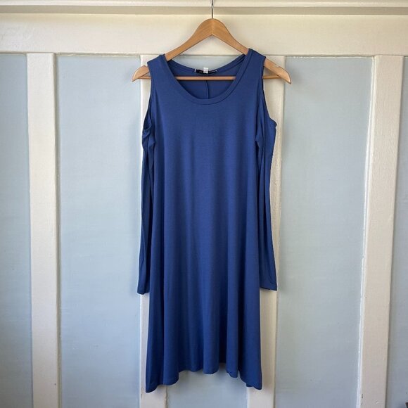 The Vanity Room Blue Peekaboo Shoulder Dress 💙 - Picture 1 of 7